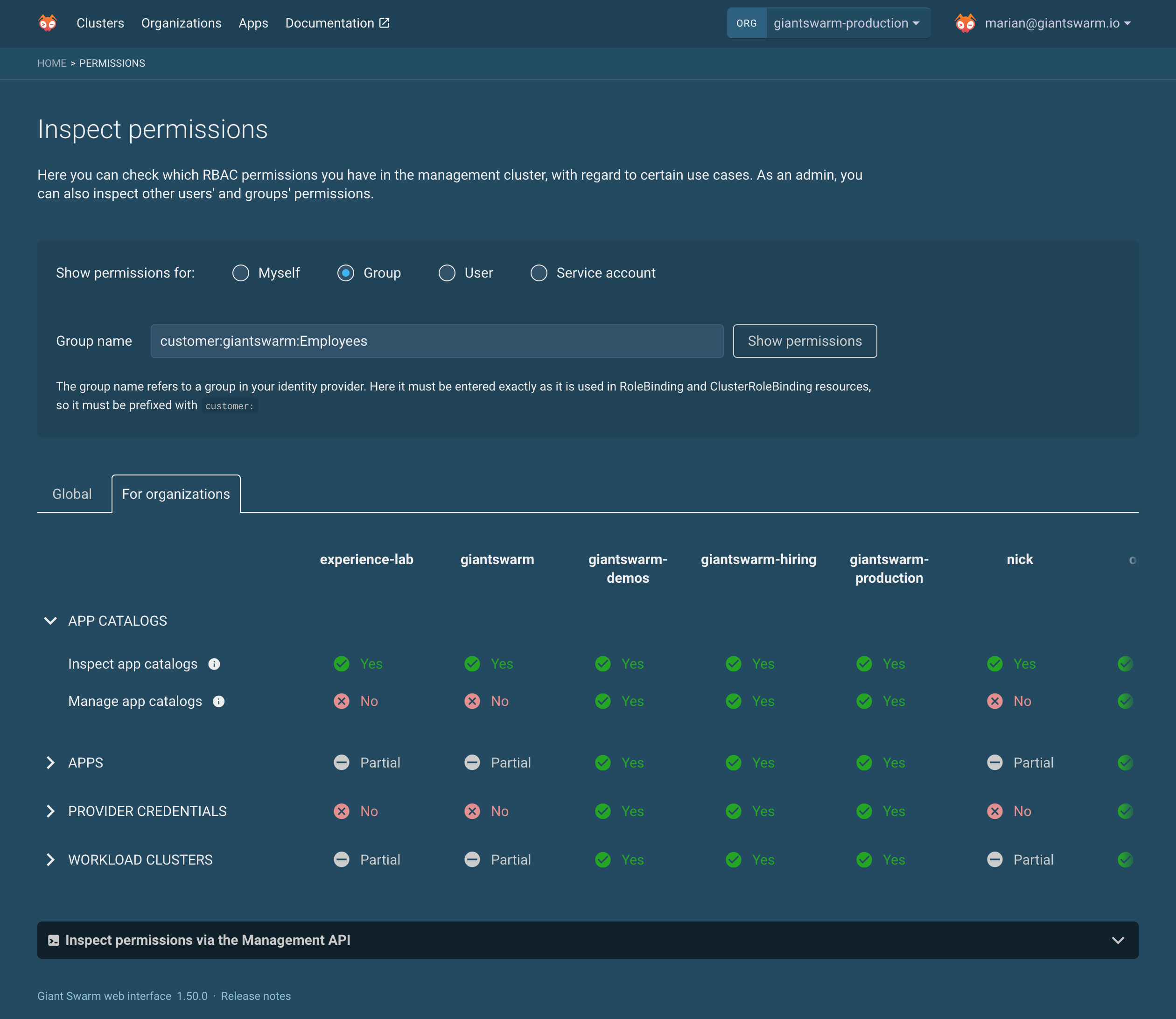 New: Managing Your Fine-grained Permissions » Giant Swarm